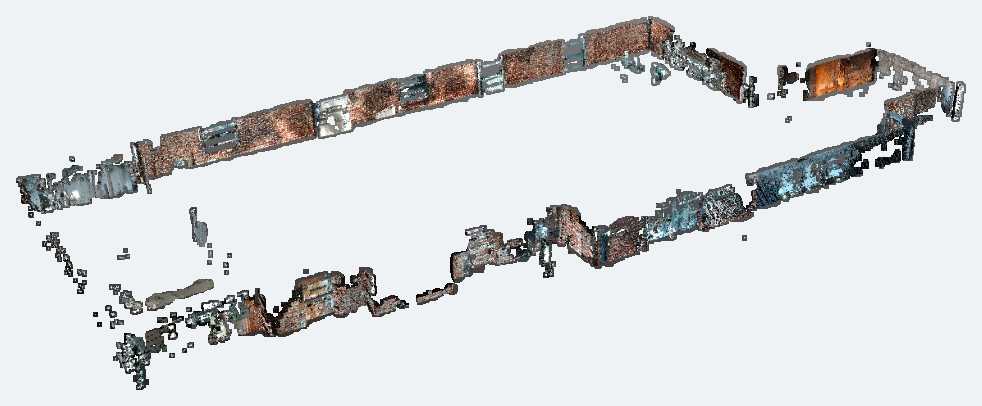 Registered SLAM point cloud of building walls